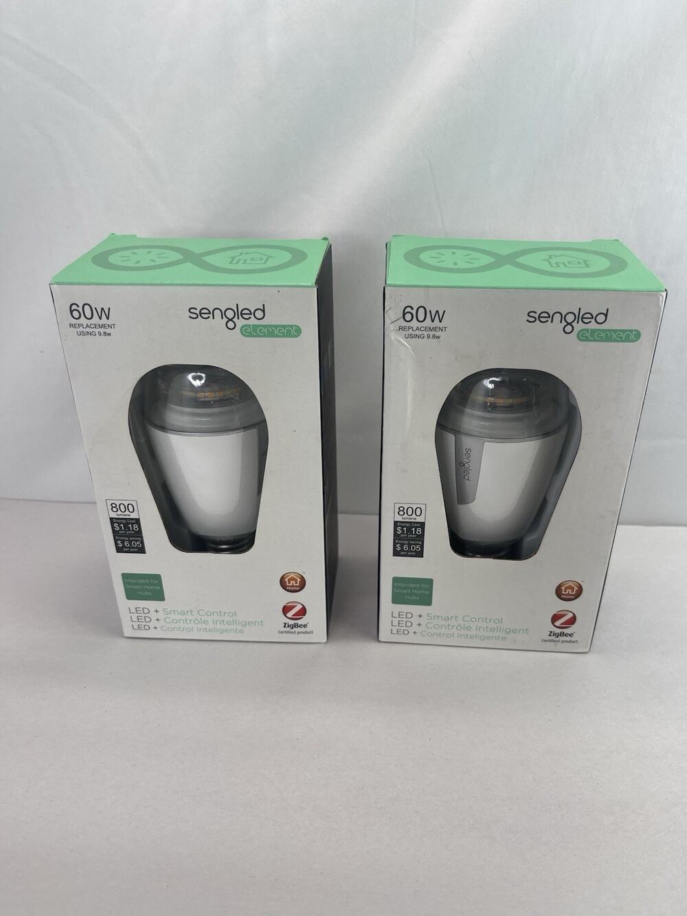 2x Sengled Element 60W Smart LED Bulbs ZigBee 800 Lumens NEW